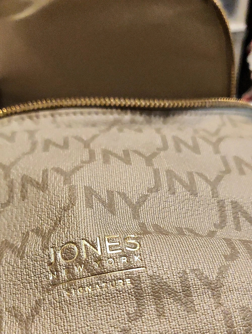 Jones New York Monogram Tote in Brown & Tan Like New